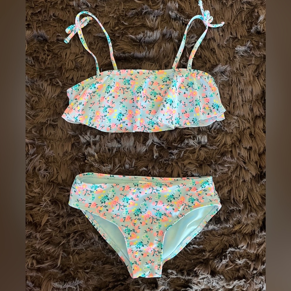 Girls blue/flower bikini
